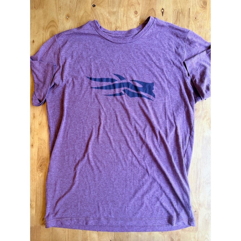 Sitka Mens Logo Graphic T-Shirt Purple Heather Short Sleeve Large 564